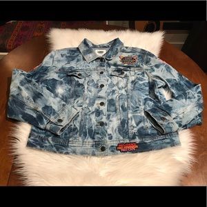 Women’s hand-dyed hand-beaded patched Denim Jacket